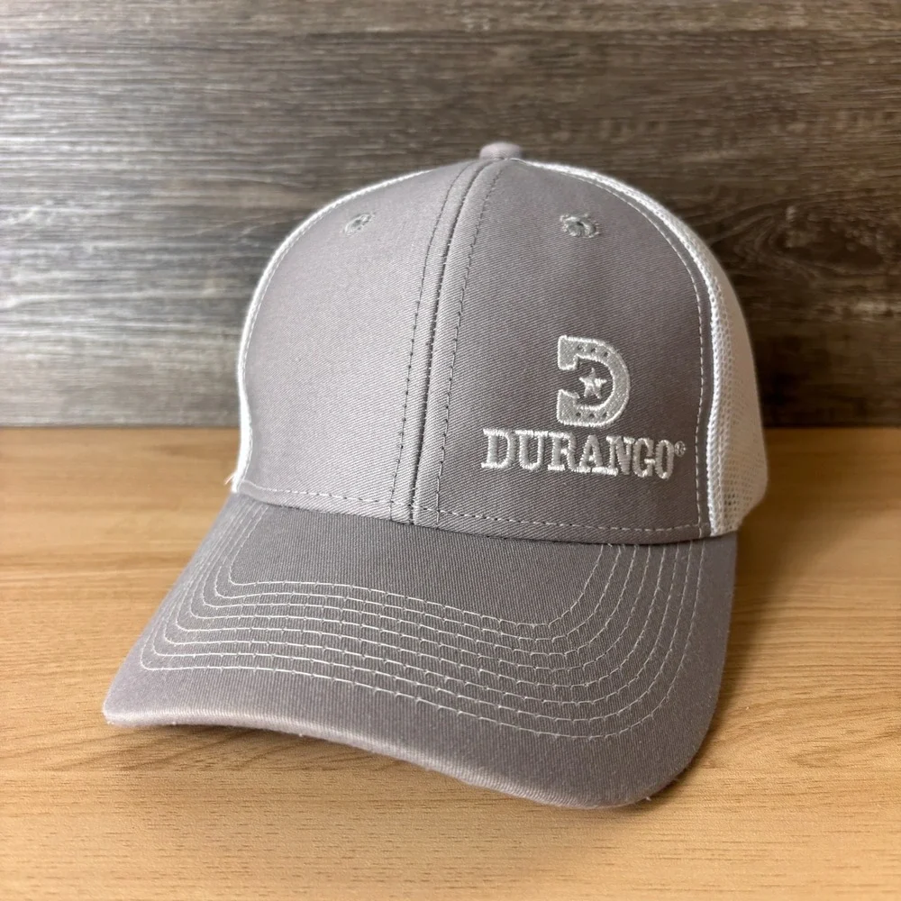 Durango Hat‎ Cap Snap Back Gray Mesh Trucker Embroidered Mens